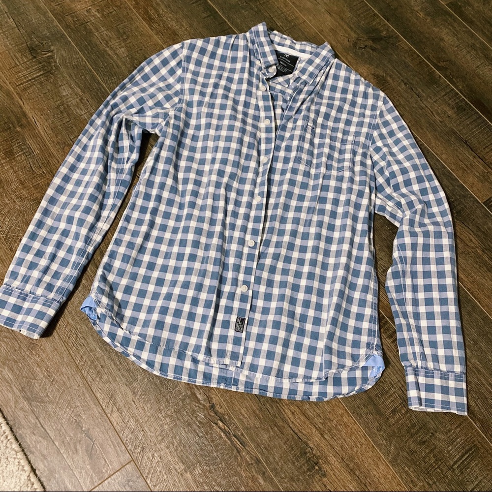 Cotton On Casual Button Down Long Sleeve Plaid Top Size Medium